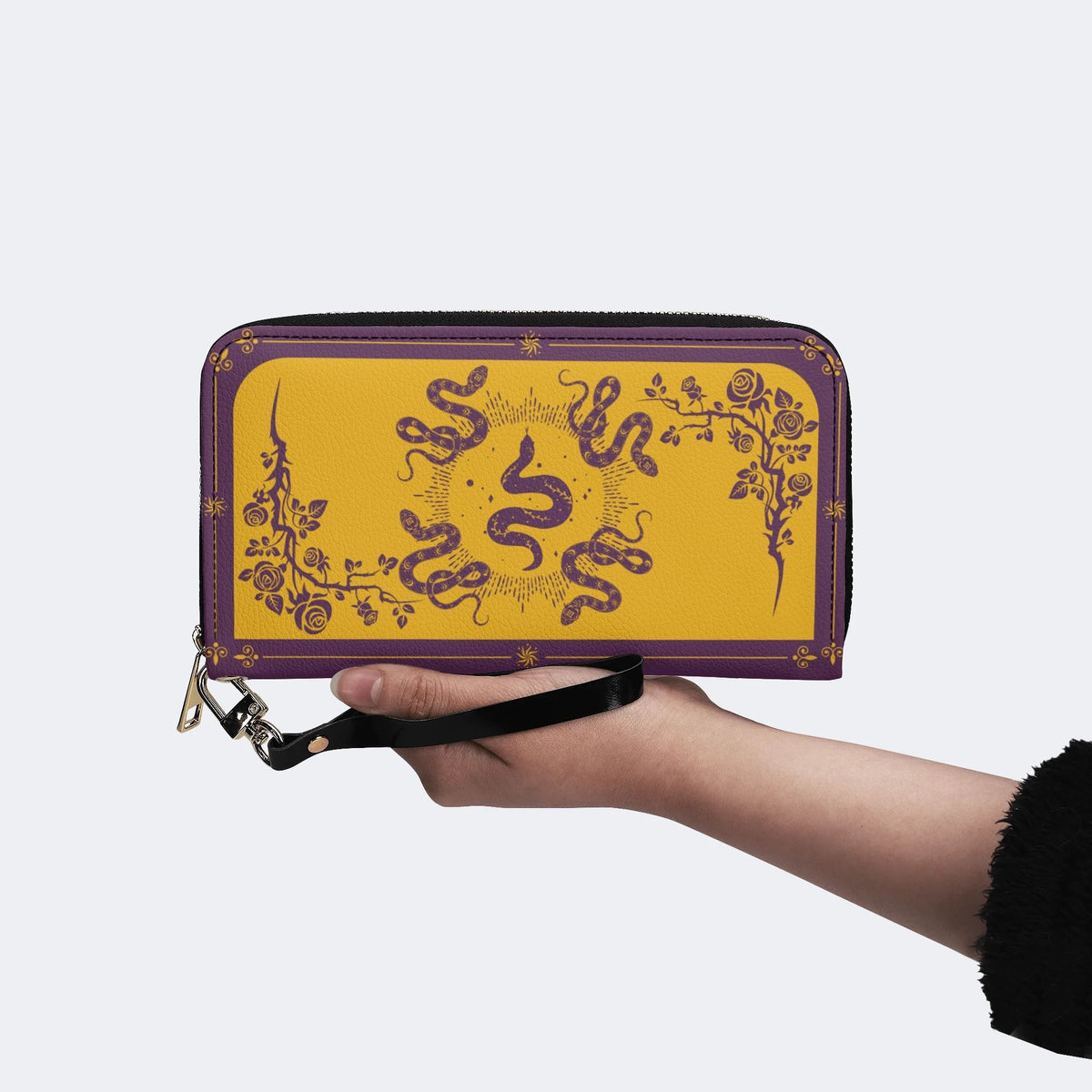 Inscribed Viper Print - Leather Wallet