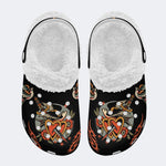 Old School True Love Print - Fur Lined Slippers/Sandals