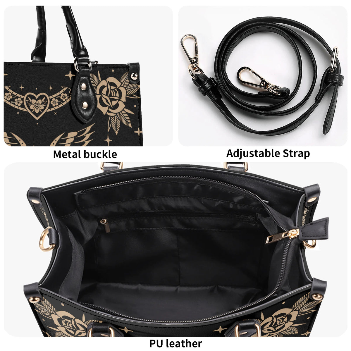 Golden Eagle Print - Leather Handbag