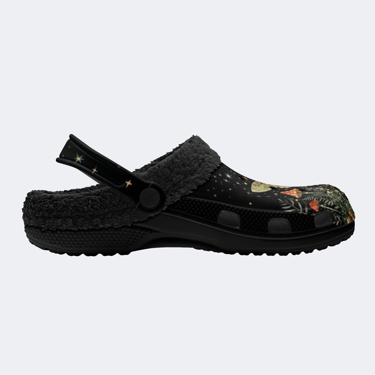 Gothic Moth Celestial Mushroom - Fur Lined Slippers/Sandals