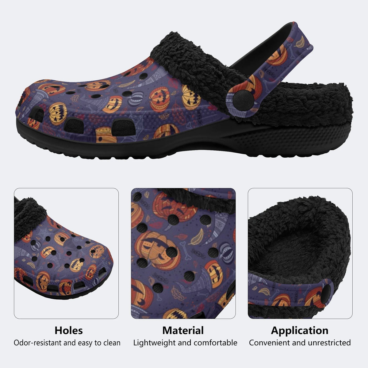 Purple Pumpkin Witch - Fur Lined Slippers/Sandals
