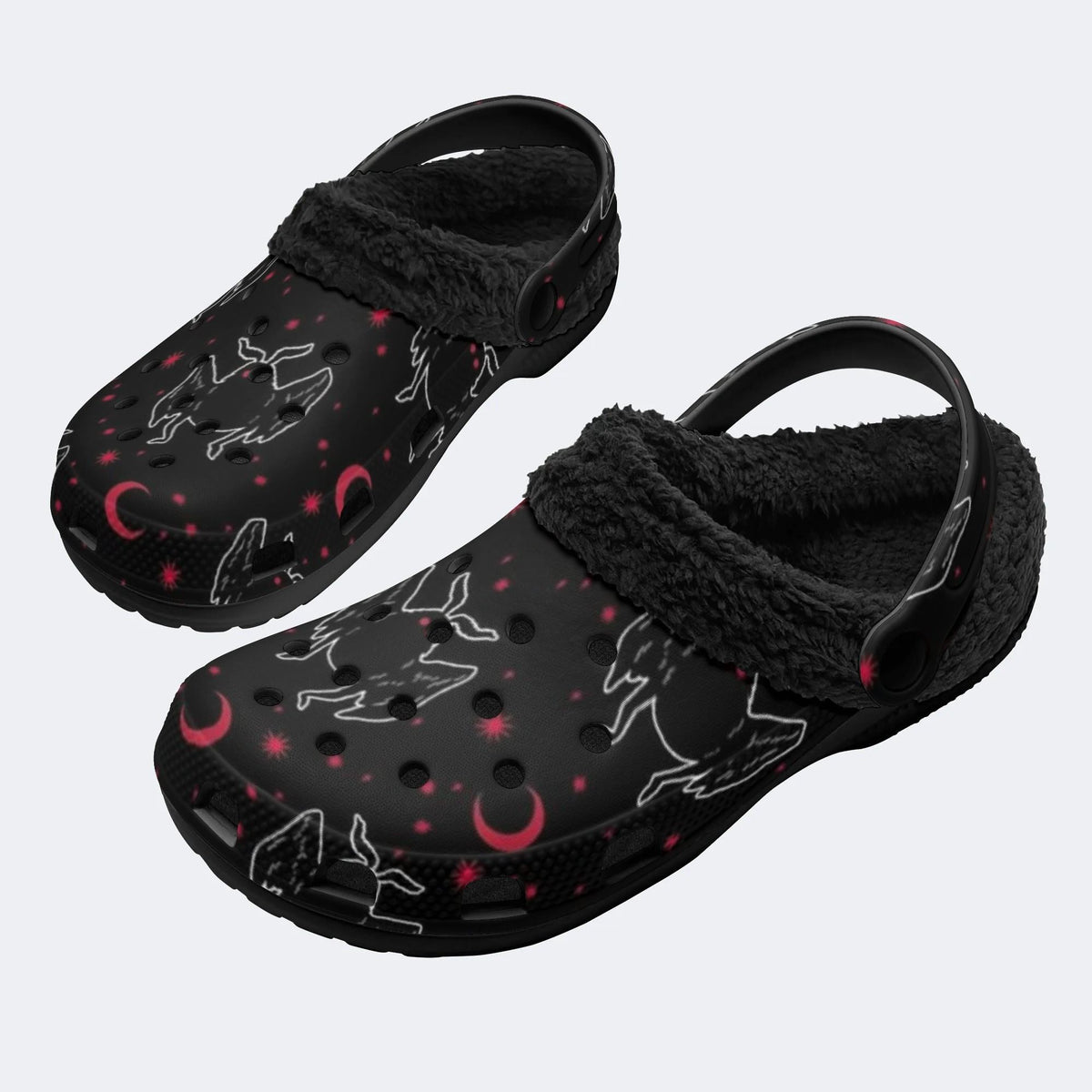 Spooky Witch Star‑Fur Lined Slippers Sandals