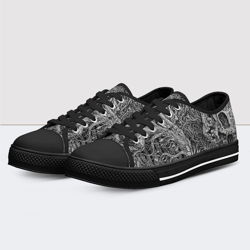 Cover for Caecus Skull Low Top Canvas Shoes