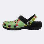 Grinch Santa Hat - Fur Lined Slippers/Sandals