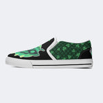 Green Plaid Death Moth - Slip On Shoes