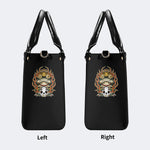 Japanese Style Frog Print - Leather Handbag