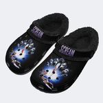 Horror Print - Fur Lined Slippers/Sandals