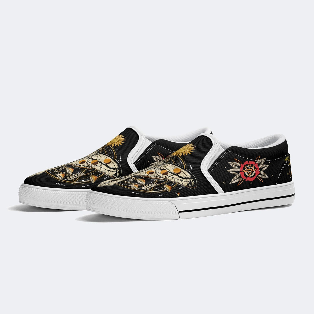 Sun And Moth Print - Slip On Shoes