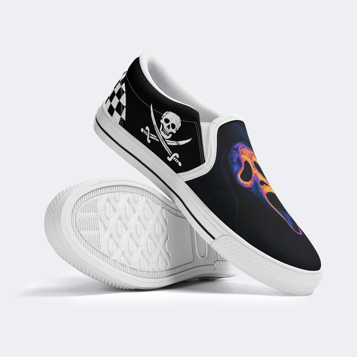 Scream The Grim Reaper Is Coming Print - Slip On Shoes