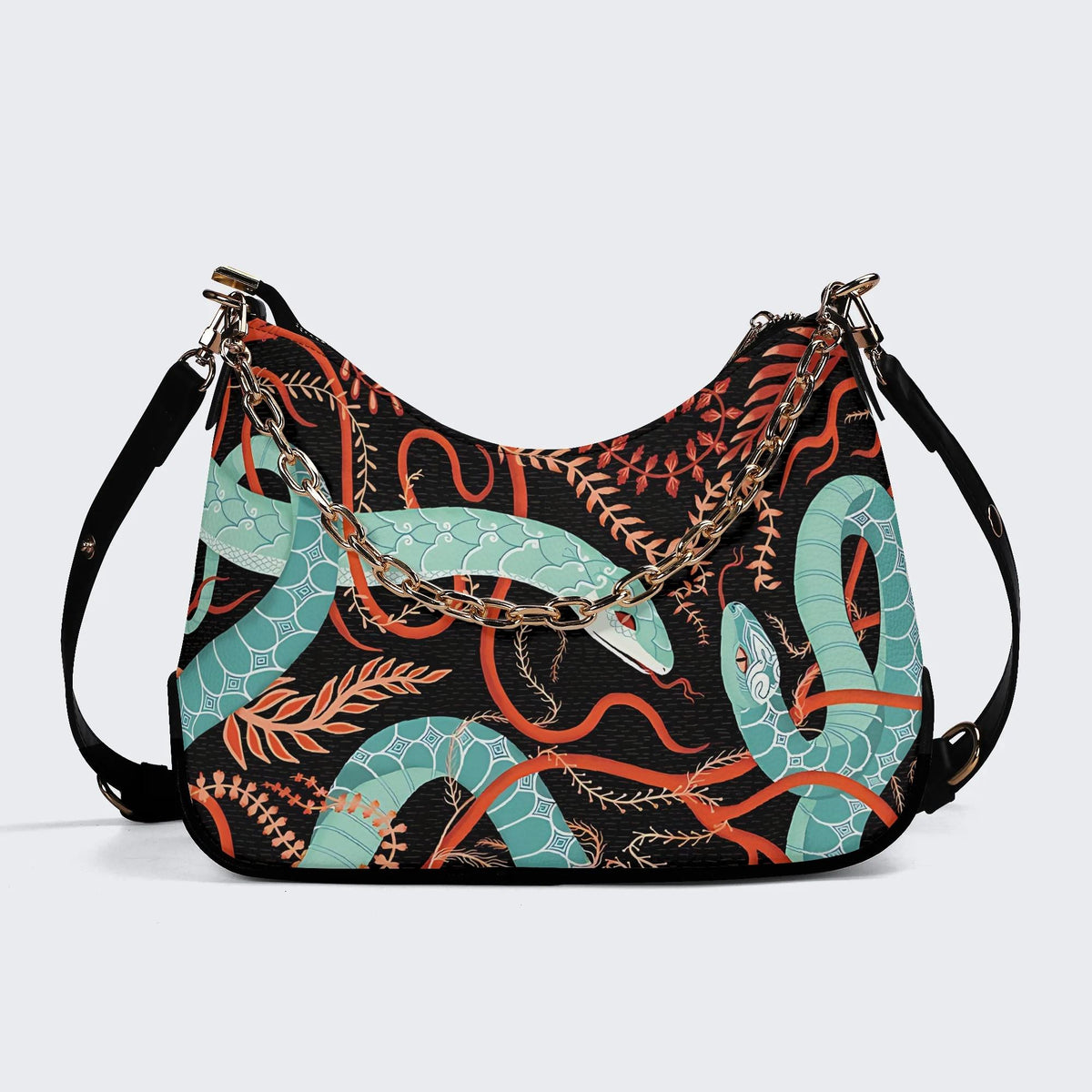 Green Snake Legend - Leather Crossbody Bag
