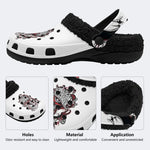 Vintage Tattoo Skull - Fur Lined Slippers/Sandals