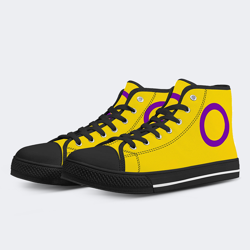 Intersex Flag High Top Canvas Shoes