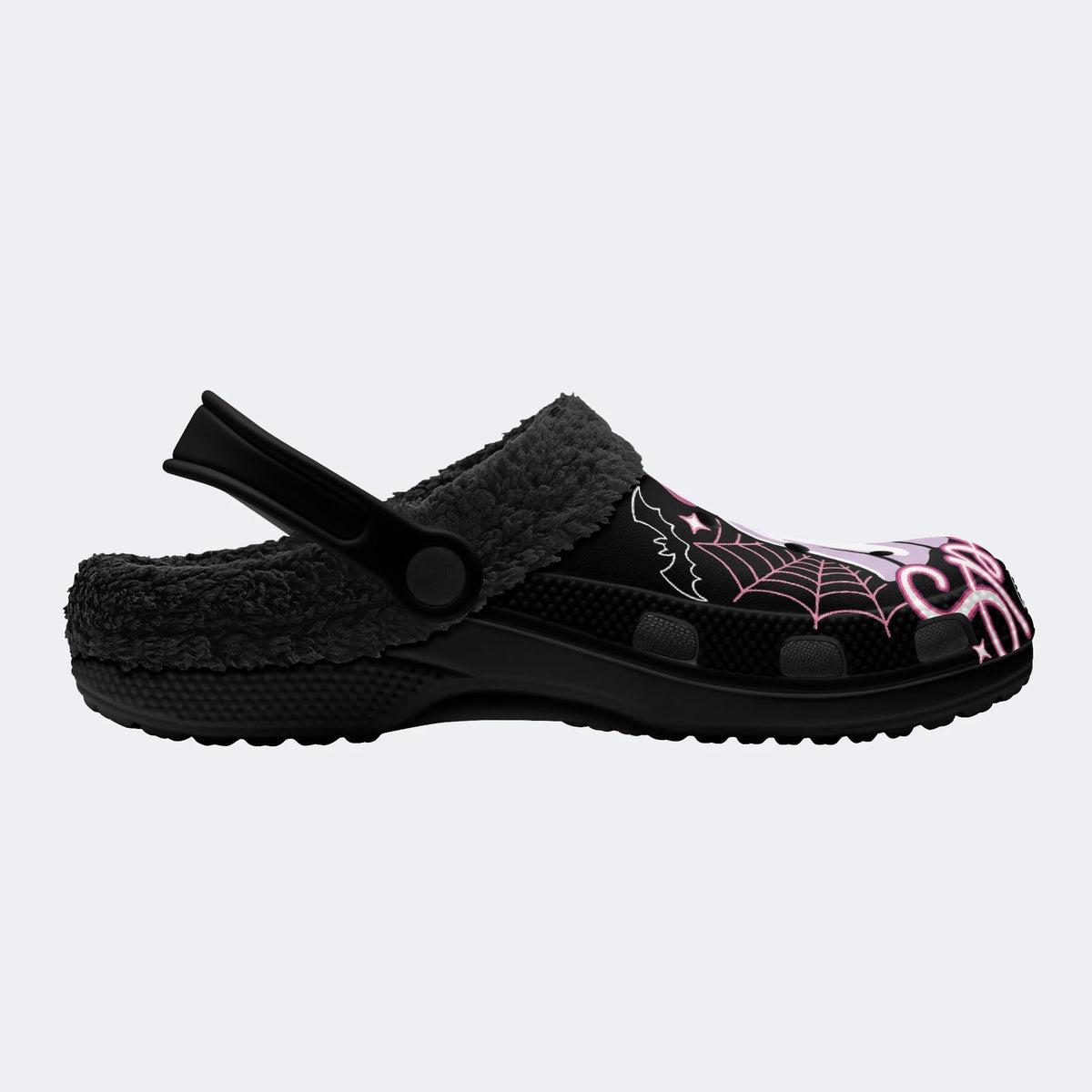 Gothic Pink Ghost - Fur Lined Slippers/Sandals