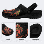 Horror Devil Print - Fur Lined Slippers/Sandals