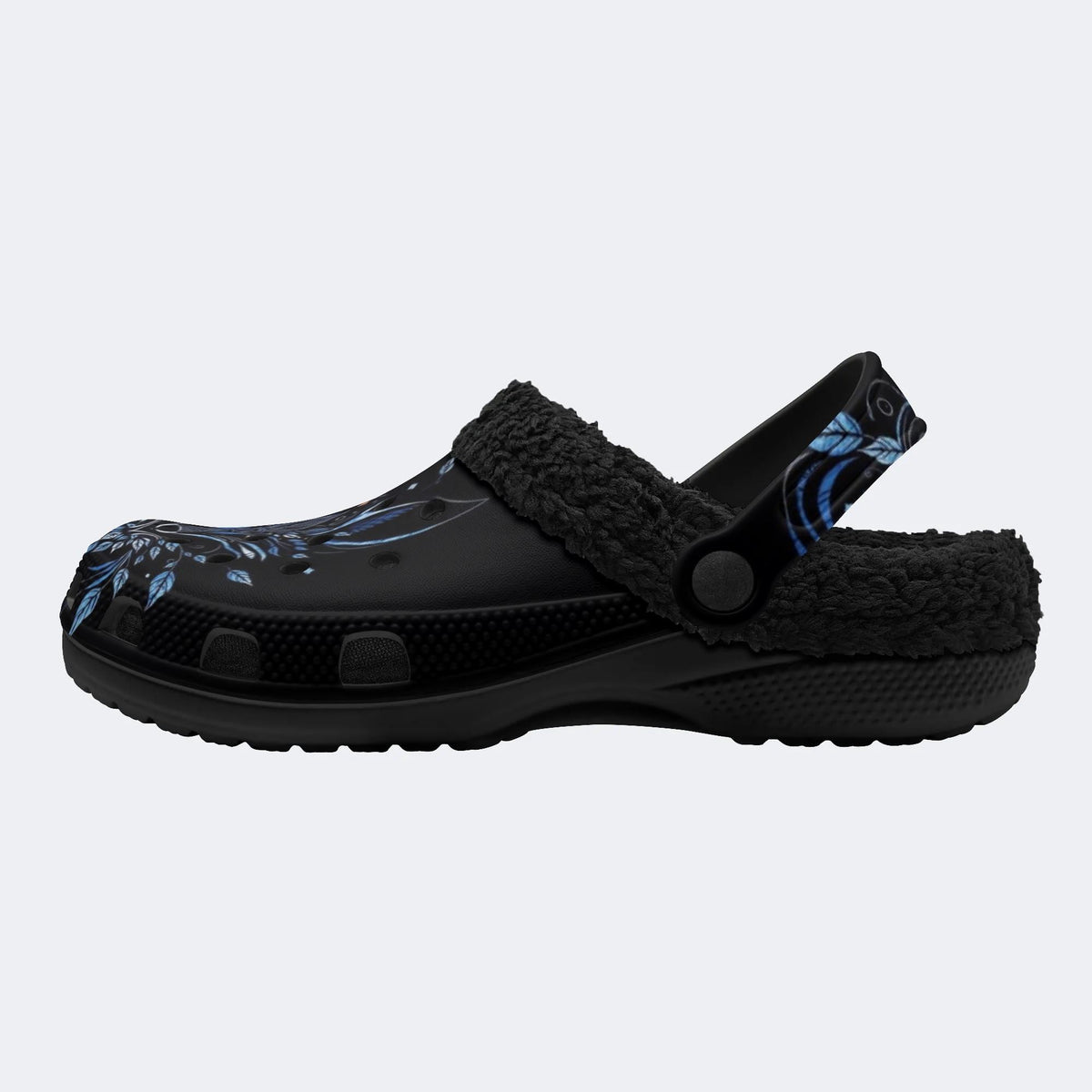 Blue Wolf Leaf - Fur Lined Slippers/Sandals