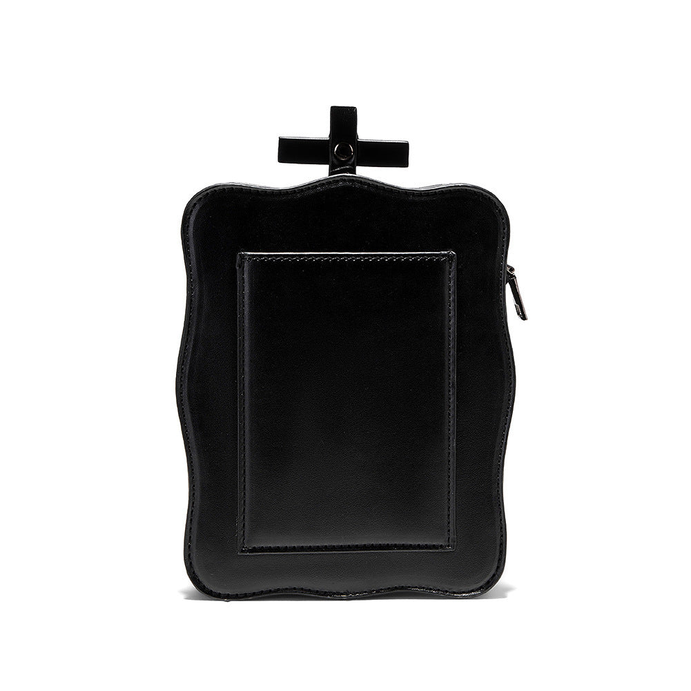 Dark Skull Cross Leather Crossbody Bag