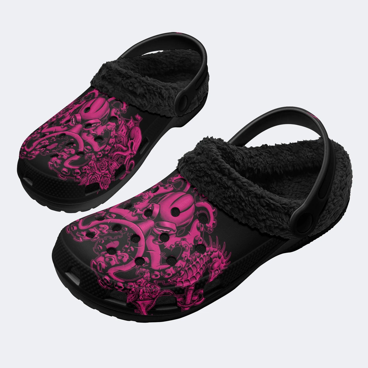 Kraken Anchor Tattoo - Fur Lined Slippers/Sandals