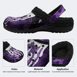 Butterfly And Toe Bone Print - Fur Lined Slippers/Sandals