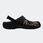 Skull Wolf Print - Fur Lined Slippers/Sandals