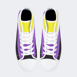 Nonbinary Pride Flag High Top Canvas Shoes