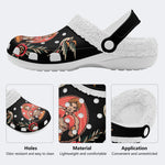 Boxing Man Print - Fur Lined Slippers/Sandals