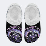 It Is What It Is Unisex Printed - Fur Lined Slippers/Sandals