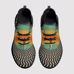 3D Vinylrecords Print Mesh Knit Sneakers