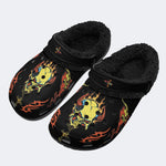 Horror Devil Print - Fur Lined Slippers/Sandals