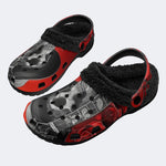 Red Skull Guitar Art - Fur Lined Slippers/Sandals