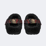 Gothic Gentleman Frog Vintage Rose Bat - Fur Lined Slippers/Sandals