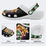 Horror Zombie Santa Claus Print - Fur Lined Slippers/Sandals