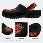 Gothic Fire Skeleton - Fur Lined Slippers/Sandals