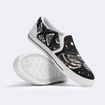 Unisex Death Moth&Skull Print - Slip On Shoes