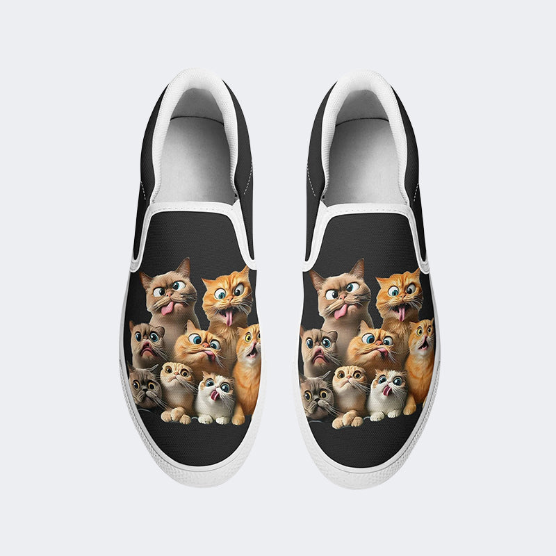 Funny Cat Art Print - Slip On Shoes