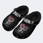 Dark Winged Angel Art - Fur Lined Slippers/Sandals