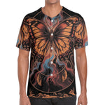 Retro Fire Butterfly - Men's Short Sleeve Baseball Jersey