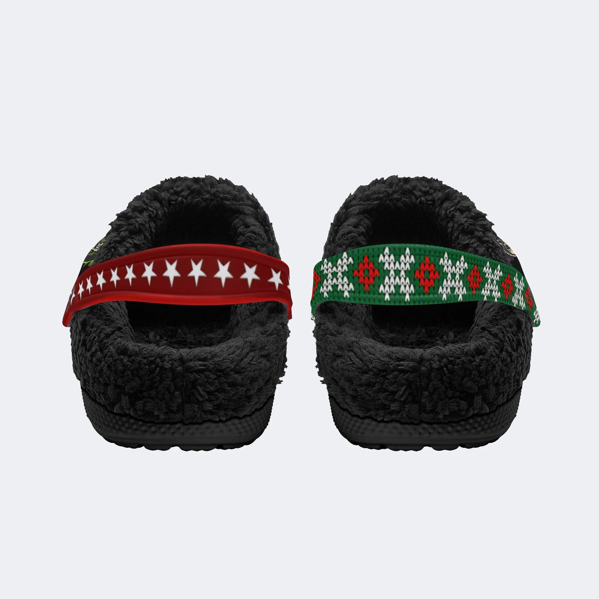 Horror Movie Vintage Print - Fur Lined Slippers/Sandals