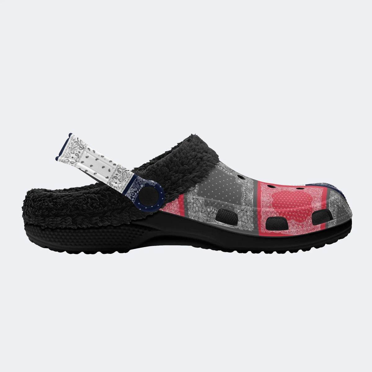 Unisex Classic Print - Fur Lined Slippers/Sandals