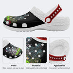 Horror Movie Vintage Print - Fur Lined Slippers/Sandals