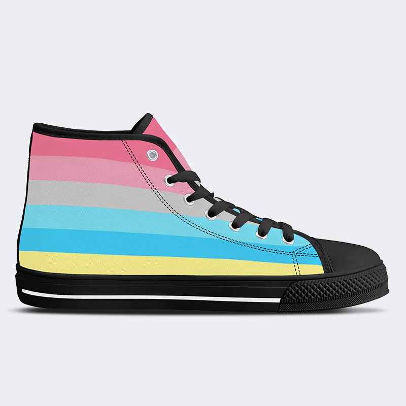 Genderflux Pride Flag High Top Canvas Shoes