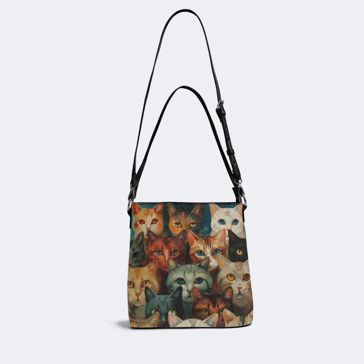 Artistic Cats Print - Bucket Bag