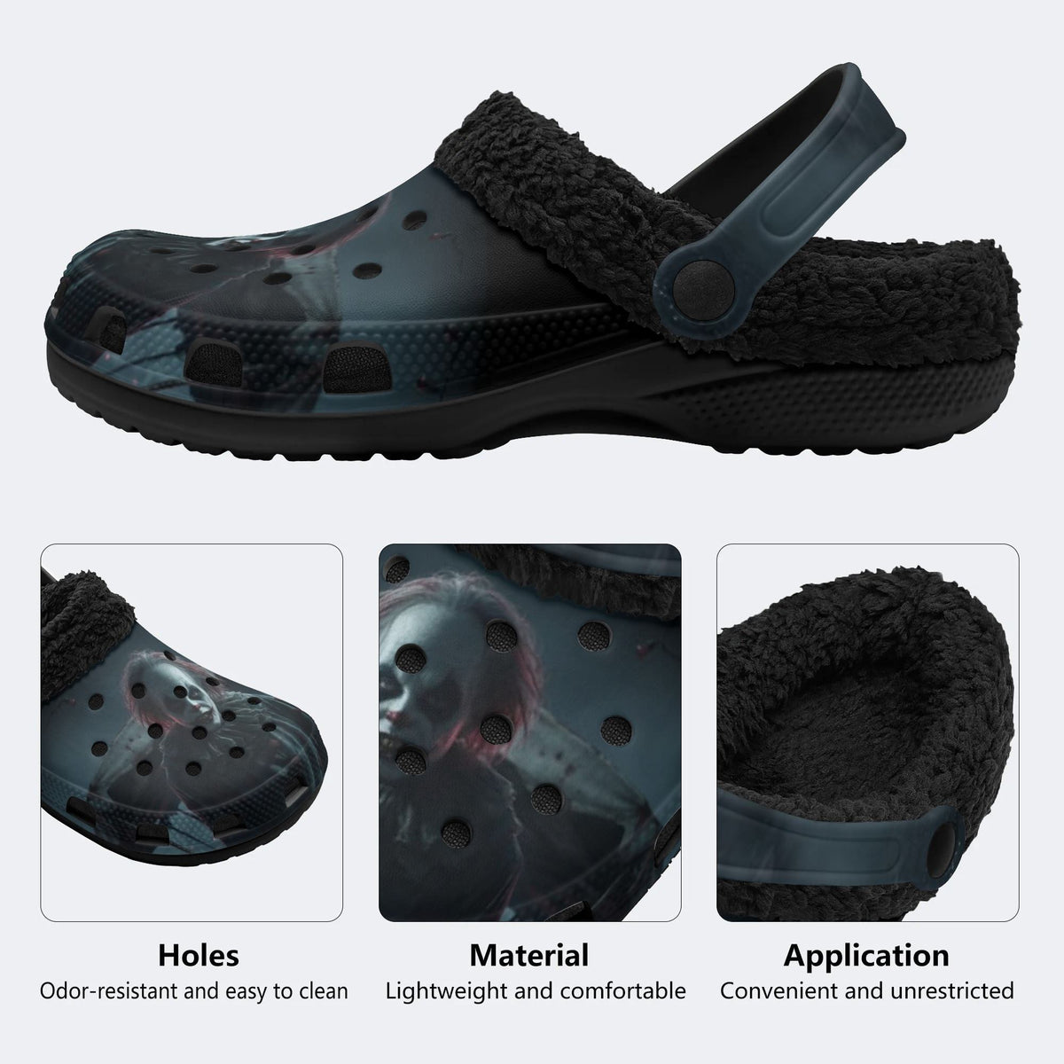 Scary Evil Clown - Fur Lined Slippers/Sandals