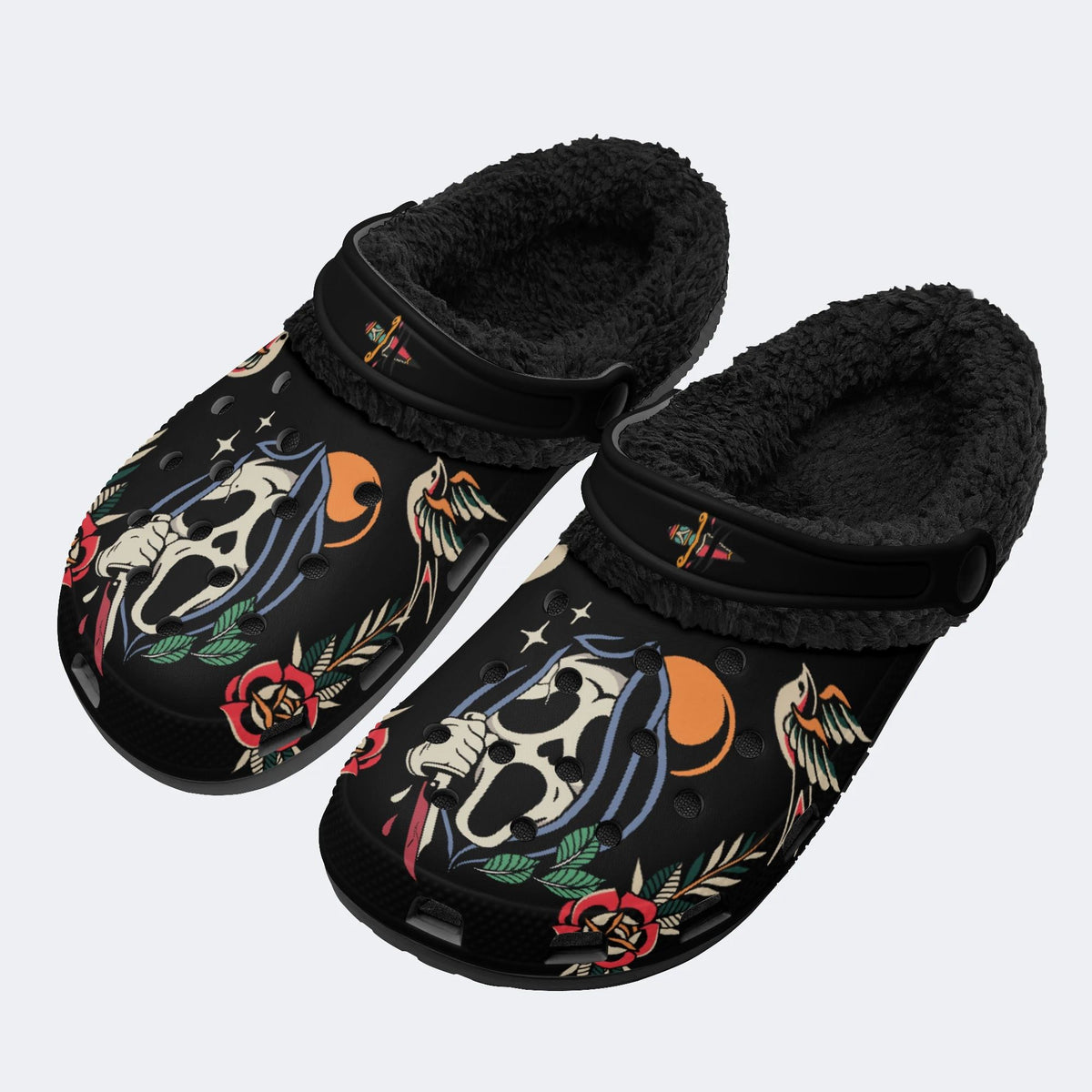 Horror Ghostface Art Print- Fur Lined Slippers/Sandals