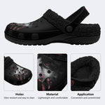 Gothic Dark Blood Palm - Fur Lined Slippers/Sandals