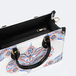 Classic Watercolor Moth Print - Leather Handbag