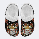 Pirate Skull Print - Fur Lined Slippers/Sandals