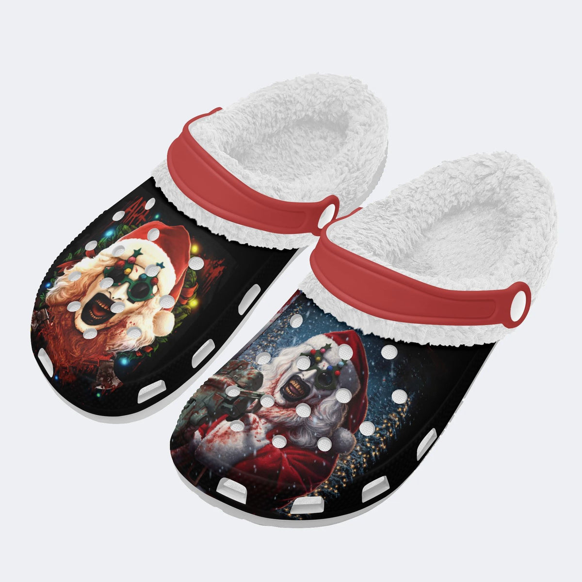 Personalized Santa Claus Ghostface Name - Fur Lined Slippers