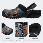 Gothic Skeleton Bat Spider Web - Fur Lined Slippers/Sandals