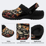 Death Moth Skull Dagger - Fur Lined Slippers/Sandals