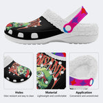 Horror Monster Print - Fur Lined Slippers/Sandals